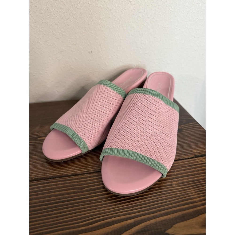 Vionic Women's Papaya‎ Fleur Heeled Pink Knitted Sandal Size 10